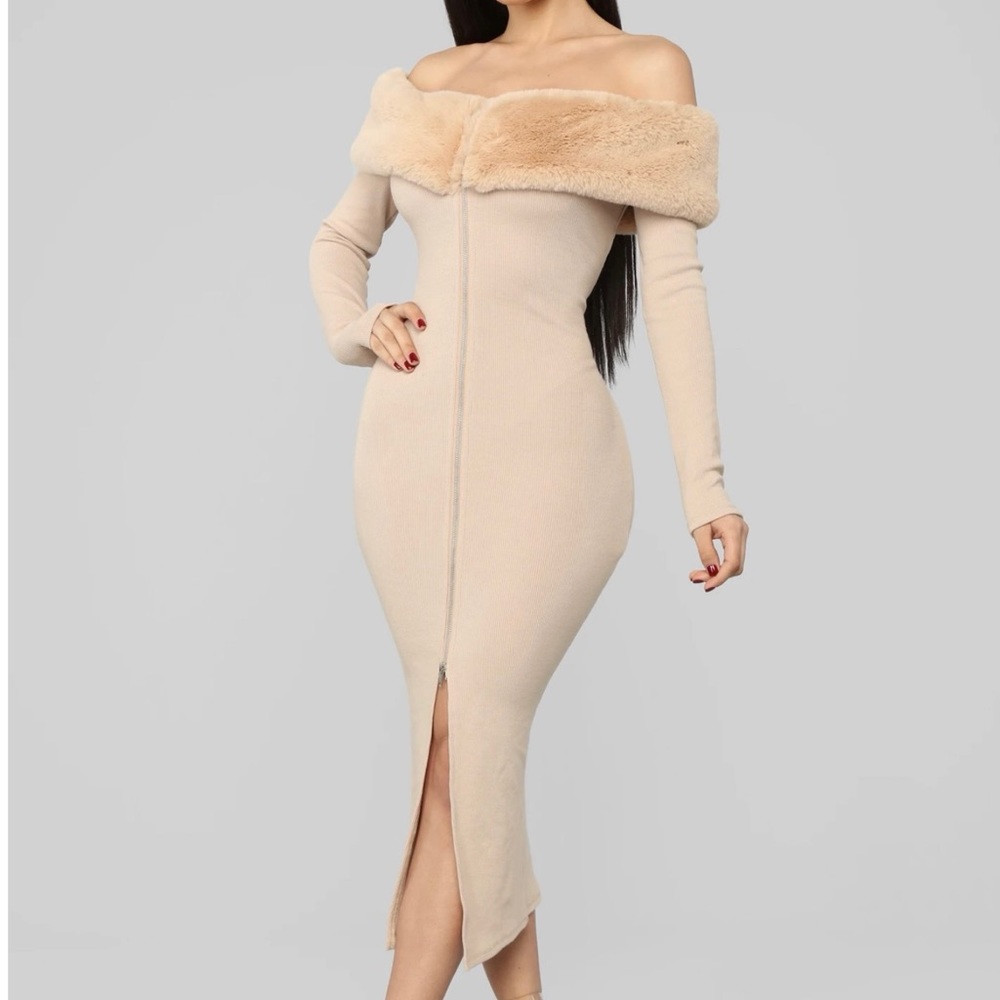 Moscow Moves Off Shoulder Midi Dress